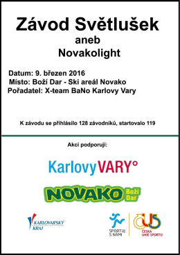 Světlušky výsledky 2016 - ACES Team Karlovy Vary