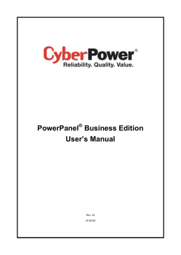 PowerPanel Business Edition User`s Manual