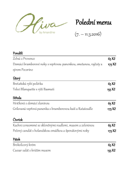 Polední menu - Oliva Restaurant