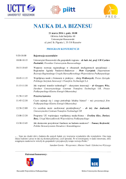 program konferencji - Uniwersytet Rzeszowski