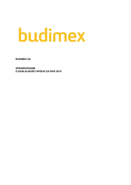 Sprawozdanie z dzialalnosci Budimex SA
