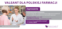 Poznań - Valeant dla polskiej farmacji