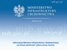 Piotra Stommy - Ministerstwo Infrastruktury i Budownictwa