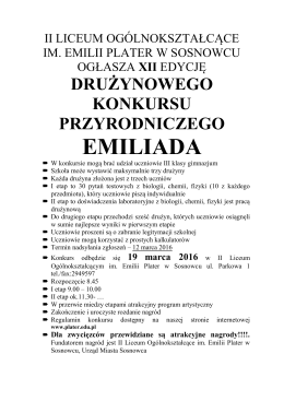 emiliada - II LO im. Emilii Plater w Sosnowcu