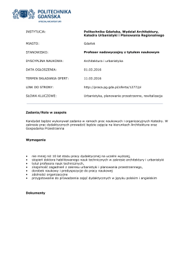 Pobierz ofertę  - Oferty pracy na Politechnice Gdańskiej