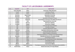 FACULTY OF LAW ERASMUS+ AGREEMENTS