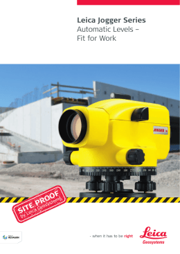 Leica Jogger Series Automatic Levels – Fit for Work