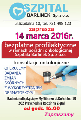 Plakat Barlinek dermatolog Myślibórz