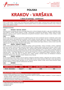 Krakov 29.04. – 03.05. – BUS