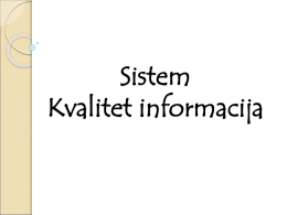 Sistem i kvalitet informacija
