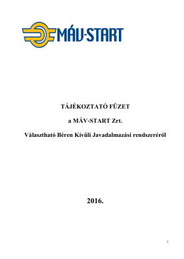 Tájékoztató füzet 2016 - MÁV