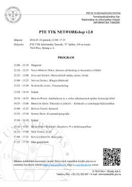 program - PTE TTK Matematikai és Informatikai Intézet