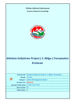2004-2005 Doğumlu Erkekler - Türkiye Atletizm Federasyonu