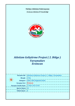 2002-2003 Doğumlu Kızlar - Türkiye Atletizm Federasyonu