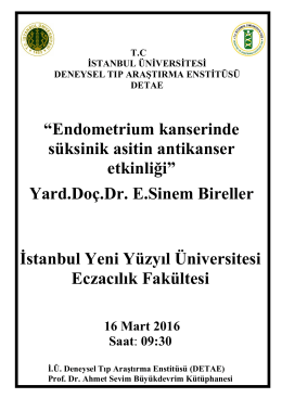 Yard.Doç.Dr. E.Sinem Bireller İstanbul Yeni Yüzyıl Üniversitesi