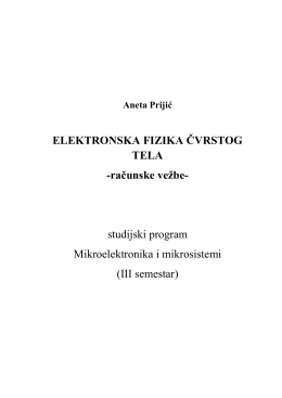FIZIČKA ELEKTRONIKA - Elektronski fakultet Nis