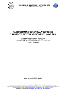 Izve&scaron;taj nezavisnog revizora za 2012. - Rtv - Radio