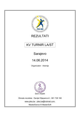 Rezultati KV LA/ST Sarajevo.