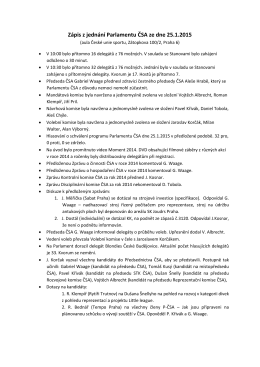 Zápis z jednání Parlamentu ČSA ze dne 25.1.2015