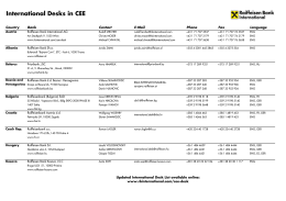 International Desks in CEE - Raiffeisen Bank International AG