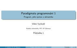 Program, jeho syntax a sémantika