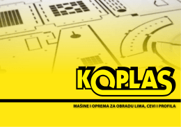 Katalog KOPLASPRO - KOPLAS Srbija: mašine i oprema za obradu
