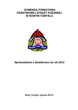 Informacja za 2012.pdf - Komenda Powiatowa Państwowej Straży
