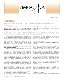 Asklepios nr 2/2013 - Luty - Instytut Medycyny Doświadczalnej i