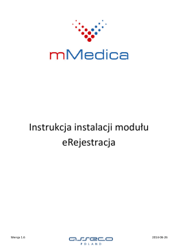 Instrukcja instalacji modułu eRejestracja - mMedica