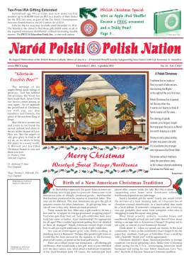 December 1, 2011 - Polish Roman Catholic Union of America