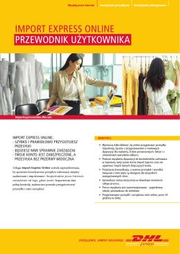 DHL Import Express User Guide