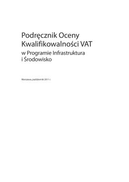 Podręcznik Oceny Kwalifikowalności VAT