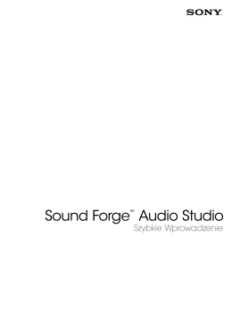 Sound Forge Audio Studio Szybki Wprowadzenie