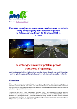 Rewolucyjne zmiany w polskim prawie transportu