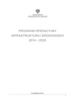 Program Operacyjny Infrastruktura i Środowisko 2014-2020
