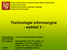 TI - wykład 3.pdf - Zakład Fizyki Budowli i Komputerowych Metod