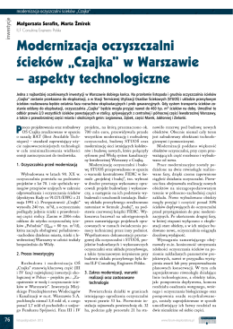 Modernizacja oczyszczalni ścieków „Czajka” w Warszawie