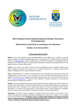 Komunikat 1 XXXVI Sympozjum SL PTE (21 marca 2013)