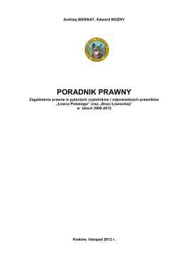 PORADNIK PRAWNY - Koło Łowieckie "Odyniec Darłowo"
