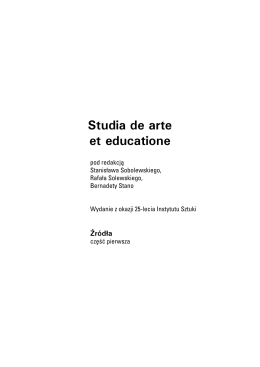 Studia de arte et educatione