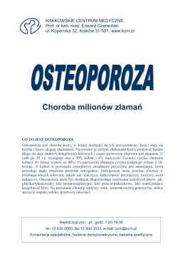 Osteoporoza - Krakowskie Centrum Medyczne, Krakow