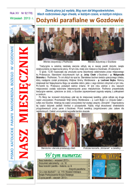 Wrzesień 2013 - Parafia Miłosierdzia Bożego w Gozdowie wita