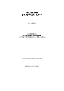 nr 1/2013 - Problemy Profesjologii