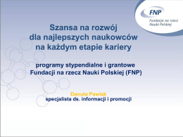 Programy stypendialne Fundacji na rzecz Nauki Polskiej