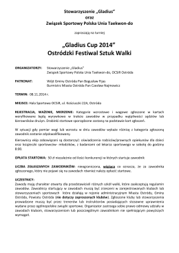 Gladius Cup 2014 - Polska Unia Taekwon-do
