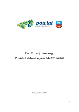 Plan Rozwoju Lokalnego Powiatu Lidzbarskiego