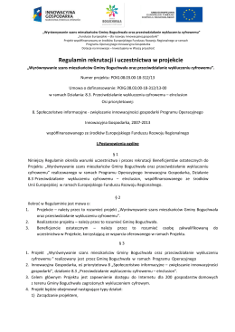 Regulamin rekrutacji i uczestnictwa w projekcie
