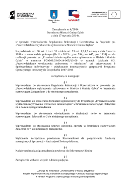Zarządzenie nr 4/2014 Burmistrza Miasta i Gminy Gąbin z dnia 17