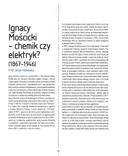 Ignacy Mościcki – chemik czy elektryk? (1867