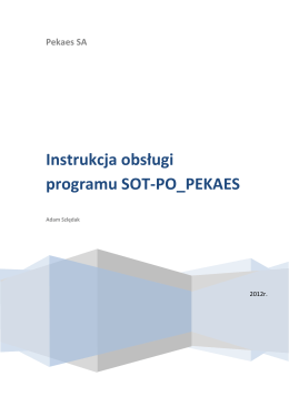 Instrukcja obsługi programu SOT-PO_PEKAES